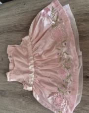 Robe Rose broderie floral H&M 68cm
