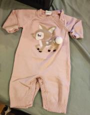 Salopette cerf rose 3-6m