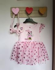 Robe Disney 1 an avec bandeau oreilles minnie