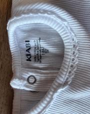 T shirt blanc côtelé Kiabi 