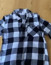 Chemise H&M carreaux blanc noir 134/140(9-10)