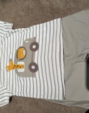 Ensemble gris et ligné 6 mois