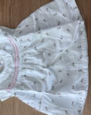 Petite robe blanche à fleur rose 1 mois 