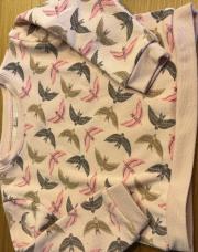 Pull rose oiseau 92 cm