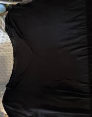 T shirt noir col en v 