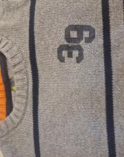 Pull gris bleu et orange - 4 ans 
