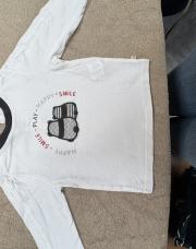 T-shirt à longue manche blanche 12 mois