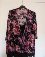 Blouse rose/noir m3/4  XL