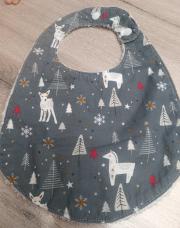 Bavoir créatrice noël gris 