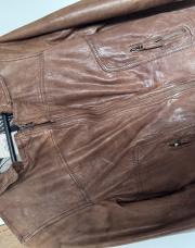 Veste cuir camel 