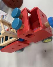 Camion pompier bois 