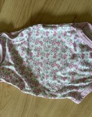 Body rose fleurs bretelles 74/80 