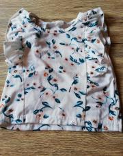 T-shirt fleurs bleu canard 80 cm