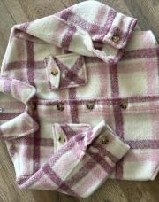 Veste epaisse à carreaux rose/mauve 4A