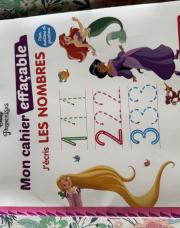Mon cahier effaçable « j’écris les nombres » Disney Princesses 3-6 ans 
