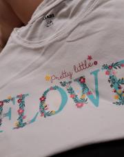 T-shirt blanc 10ans flower