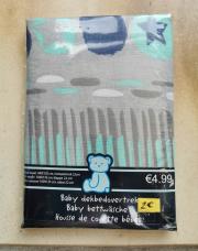 Neuve Housse de couette bébé gris bleu