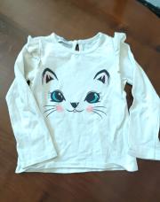 4ans - t-shirt blanc chat
