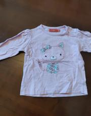 12m - t-shirt rose chat