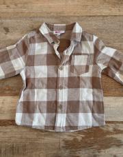 Chemise carreaux bruns JBC 18 mois