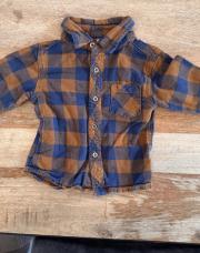Chemise carreaux bleus bruns 18 mois