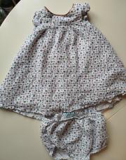 Robe fleurie doublée et culotte 18mois Obaïbi 