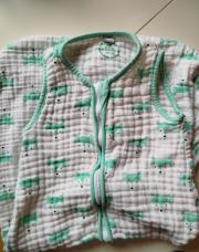 Gigoteuse légère blanche et verte motif renard T2 Premaman