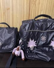 Cartable + sac malette mauve Kipling - Très bon état !