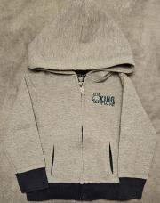 Gilet gris avec tirette a capuche BEL & BO taille 104cm