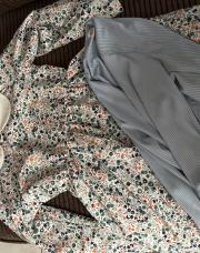 Robe fleurit 130 bleu avec gilet 