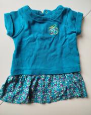 Robe bleue 12m Obaibi motif pomme