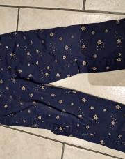 Pantalon a fleurs bleu marine orchestra 92