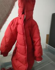 Manteau rouge chaud hiver 12 mois 80 cm