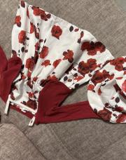 Ensemble été robe blanche fleurie + gilet + chapeau SHEIN 9/12 mois