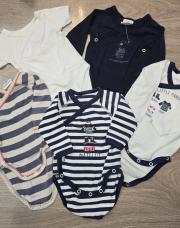 Lot 5 bodies Absorba, Petit Bateau-53 cm