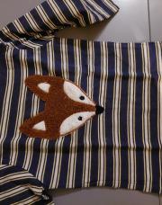 Pull noukies t12mois bleu lignes renard