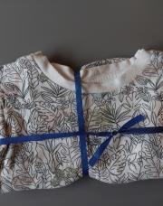 Pyjama 2 pieces t86 blanc et feuilles