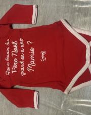 Body Père Noël Bulle de BB 6 mois 