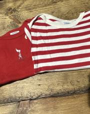 Lot de 2 bodies petit bateau rouge/ligne 67cm