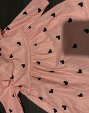 Robe rose à cœur noir 3-6 mois