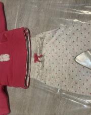 Ensemble gilet pantalon fuchsia et gris lapin Obaïbi 1 mois