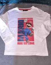 T shirt longue manche Mario blanc Kiabi 4 ans 