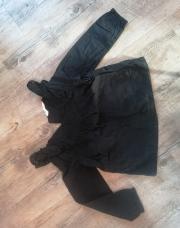  Blouse de fête - noire à col en dentelle - 122