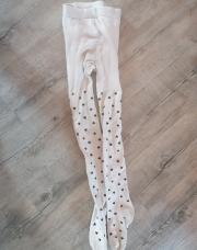 Bas crème à coeurs noirs - 122/128