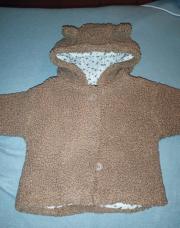 Veste Teddy camel avec capuche oreille d'ours 9Mois Kiabi