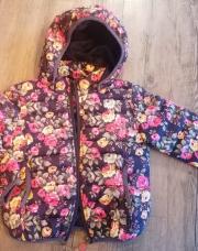 Manteau bleu foncé à fleurs roses/multicolores - 104 