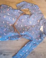 Robe bleue à fleurs roses et jaunes - H&M - 104