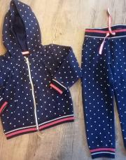 Ensemble jogging - bleu foncé à pois blancs - 98/104