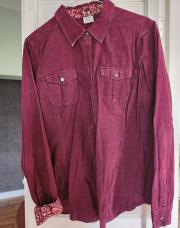 Chemisier velour bordeaux Esprit