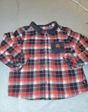 Chemise épaisse à carreaux bleu marine/rouge Obaïbi 2 ans